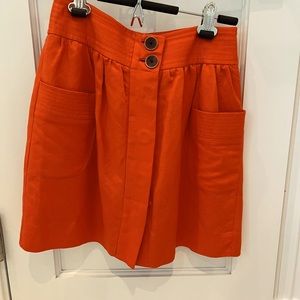 J.Crew Linen Mid Thigh Skirt - Size 0- Orange